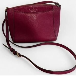 Kate Spade Dark Red Crossbody Bag - Good Condition - Medium Size Purse